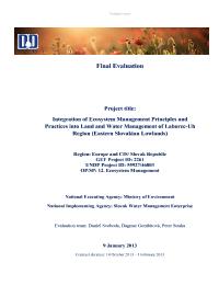 Integration of Ecosystem Management Principles and Practices into Land and Water Management of Laborec-Uh Region (Eastern Slovakian Lowlands)