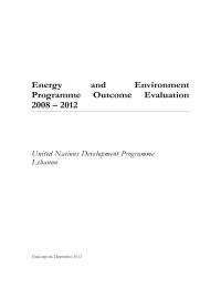 Energy and Environment Programme Outcome Evaluation 2008 to 2012