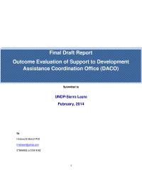 Outcome Evaluation of Support to Development Assistance Coordination Office (DACO)