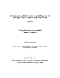 Terminal evaluation of Mainstreaming biodiversity into Uzbekistan's oil-and-gas sector policies and operations project (PIMS 4280)