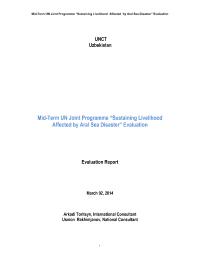 Mid-term evaluation of the UN Joint Programme in Karakalpakstan