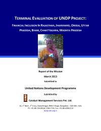 Terminal evaluation - Financial inclusion for improved livelihoods