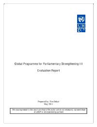 Global Programme for Parliamentary Strengthening III, Evaluation Report