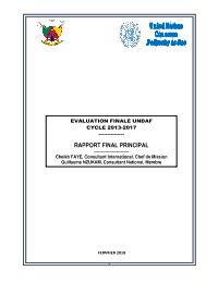 Evaluation finale UNDAF cycle 2013-2017 - Rapport final principal