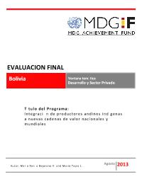 Evaluaciones finales de todos los programas ventanas MDGTF (Ventana Sector Privado)