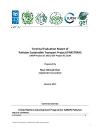 Terminal Evaluation Report of  Pakistan Sustainable Transport Project (PAKSTRAN)