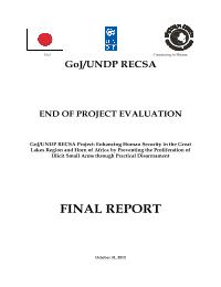 GoJ/UNDP RECSA Project:  Enhancing Humna Security in the Great Lakes Region and Horn of Africa by Preventing the proliferation of Illicit Small Arms through Practical Disamarment