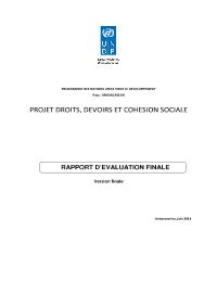 Evaluation finale du Programme Droits, Devoirs et Cohésion Sociale