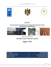 Final Evaluation of the Disaster and Climate Risk Reduction Project implemented by UNDP Moldova