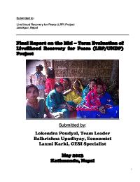 Livelihood Recovery for Peace Project (LRP): Mid-term Evaluation