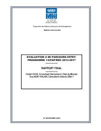 EVALUATION A MI PARCOURS EFFET-PROGRAMME 1/CPAP/RDC 2013-2017