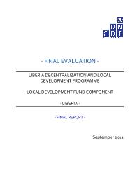 Liberia Decentralization and Local Development Programme -Local development Fund Component