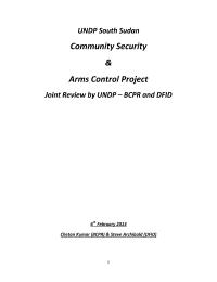 Joint UNDP BCPR and DFID review of the Community Security and Arms Control project