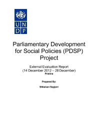 Parliamentary Development for Social Policies (PDSP) Project