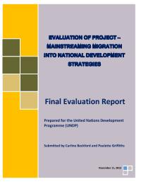 Final Evaluation of Mainstreaming Migration in National Development Stategies