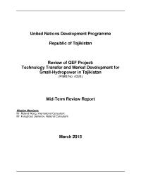 Mid-Term Evaluation "Technology Transfer and Market Development for Small Hydropower in Tajikistan"