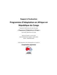 Rapport d'évaluation Programme d'Adaptation en Afrique en République du Congo