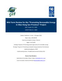 Mid-Term Review for the Promoting Renewable Energy in Mae Hong Son Province Project