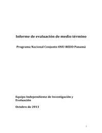 Evaluacion del Programa Nacional Conjunto de ONU-REDD Panama