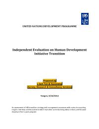Independent Evaluation on Human Development Initiative Transition