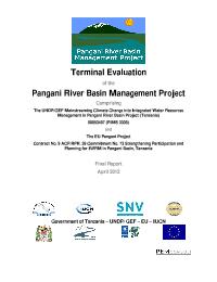 Terminal Evaluation of the Pangani River Basin Management Project