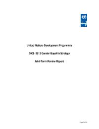 Midterm Review of the UNDP Gender Equality Strategy 2008-2013