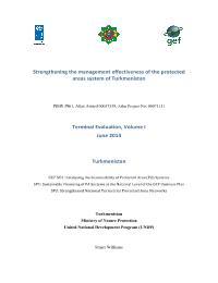Terminal Evaluation of the Strengthening the Management Effectiveness of the Protected Areas System of Turkmenistan Project