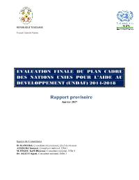 Evaluation de l'UNDAF 2014-2018