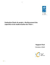 Evaluation finale du projet "Reforcement des capacités et de modernisation de l'Etat"