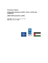 UNDP/EUPOL COPPS Joint Programme: Strengthening police accountability, anti corruption and civilian oversight