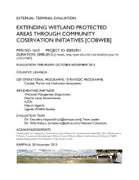 EXTENDING WETLAND PROTECTED  AREAS THROUGH COMMUNITY CONSERVATION INITIATIVES [COBWEB]