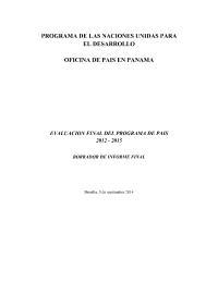 Evaluacion Final del Programa de Pais 2012-2015