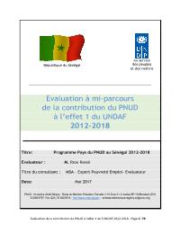 Evaluation a mi-parcours de la contribution du PNUD a l'effet 1 du UNDAF 2012-2018