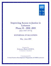 Improving Access to Justice in Lebanon Phase II - 2010 -2015