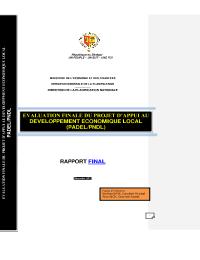 Evaluation finale du projet d'appui au développement économique local en ancrage au Programme National de développement local (PADEL/PNDL)