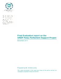 Evaluation of Palau Parliament Support Project