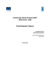 Evaluation of Community Alerts Project (CAP)