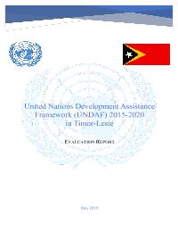 2015-2019 UNDAF Timor-Leste Evaluation