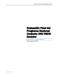 EvaluaciÃ³n final programa conjunto ONUREDD