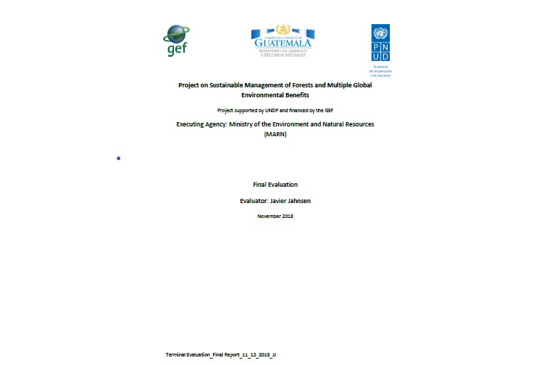 Final Evaluation Project on Sustainable Management of Forests and Multiple Global Environmental Benefits