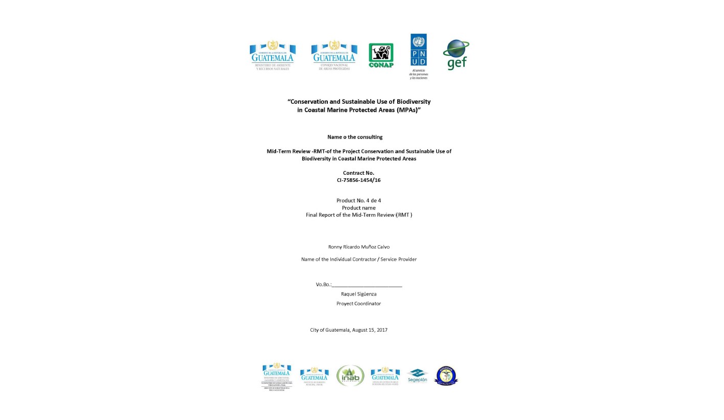 Mid-term Evaluation Conservation and sustainable use of biodiversity in coastal and marine protected Areas (MPAs)