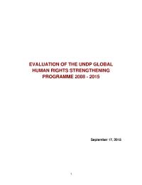 Global Human Rights Strengthening Programme Evaluation