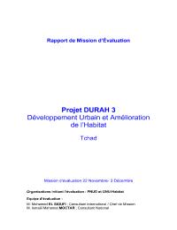 Projet DURAH 3- Développement Urbain et Amélioration de l’Habitat, PHASE III