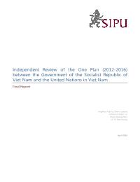 UNDAF (One Plan) Evaluation, 2012-2016
