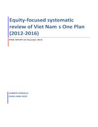 Equity-focused systematic review of Viet Nam´s One Plan (2012-2016)
