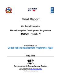 Microenterprise Development Program (MEDEP)- Phase IV: Midterm Evaluation