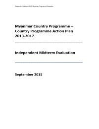 Country Programme Midterm Evaluation of the first Myanmar Country Programme (2013-2017)