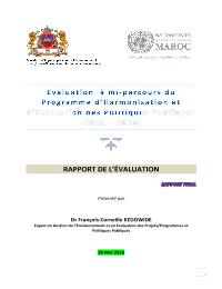 Evaluation à mi parcours du projet conjoint harmonisation et évaluation des politiques publiques