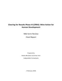 Clearing for Result III:  Mine Action for Human Development (mid-term)
