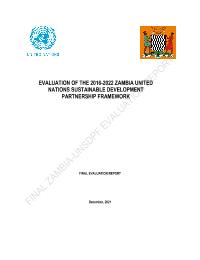 2016-2021 UN Strategic Partnership Development Framework Evaluation